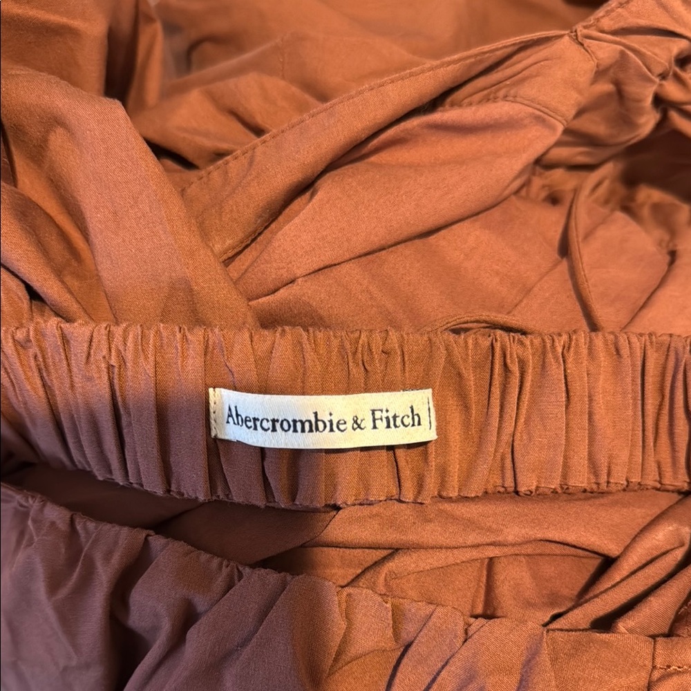 Abercrombie & Fitch Brown Puff Sleeve Long Sundress - Picture 3 of 3